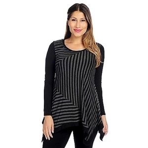 'Kate & Mallory' Striped Sharkbite Tunic (Plus)